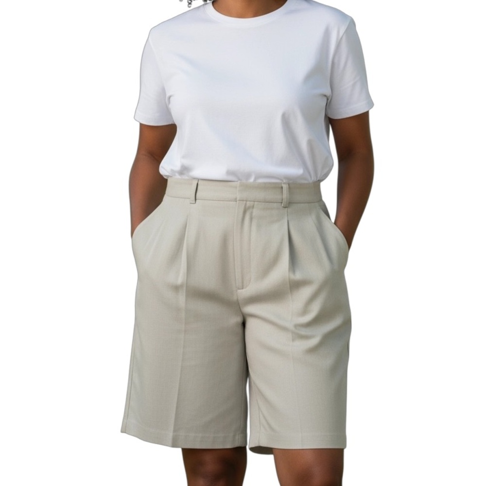 Tommy Bahama 100% Silk High Waisted Long Shorts Size